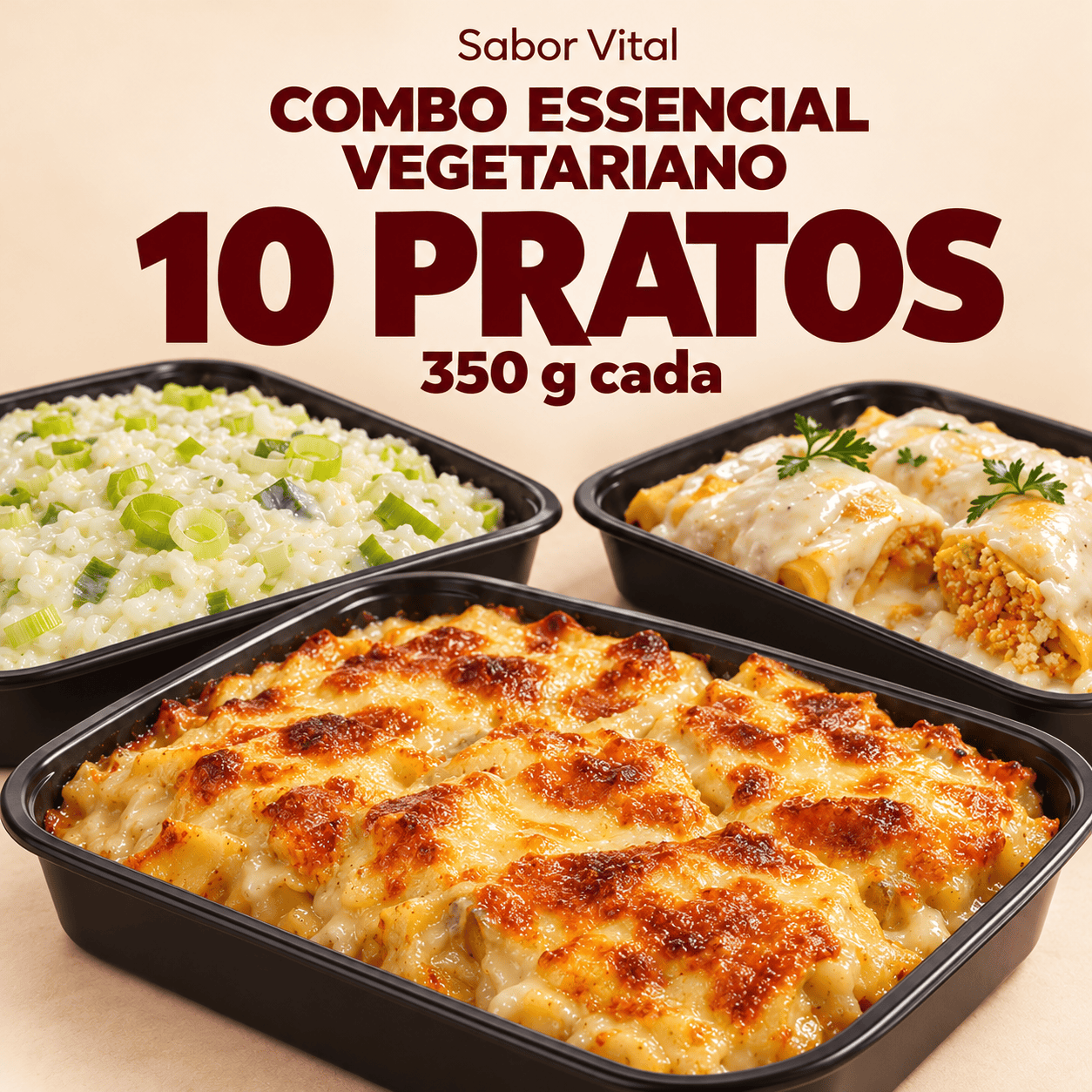 Combo Essencial Vegetariano — 10 pratos (1) COMBO ESSENCIAL VEGETARIANO — 10 PRATOS (350g) - Imagem 1