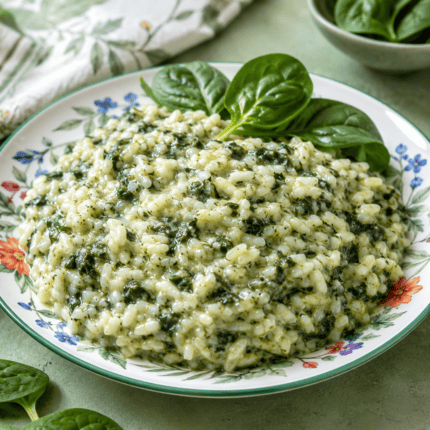 Risoto de Espinafre Vegano